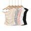 Sunset women's summer vest 2025 spring and summer design sense oblique shoulder fold waist irregular T-shirt top women