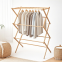 Wooden Bathroom Tower Storage Rack Foldable Bamboo Laundry Drying Tower Rack  Clothes Drying Rack