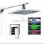 Wall Mounted 8" LED Rain Shower Faucet Single Handle Valve Mixer Tap