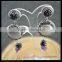 LFD-025E Wholesale Natural Pearl & Amethyst Gems Dangle Earring With Pave Crystal Rhinestone Charm Jewelry Druzy Earrings