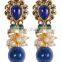 indian peacock style with pearl drop earrings