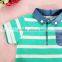 Trendy Baby Kids Wear Stripe Shirts Child Short Sleeve Polo Neck T shirt