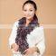 Hot selling winter women real rabbit fur scarf with tassels