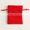 Small red nice microfiber velvet pouch for wedding