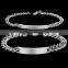 wide adjustable men women stainless steel bangle opened