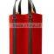 foldable red felt body double bottle durable wine bag tote bag custom logo felt wine bag