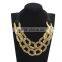 Fancy hot sale fashion CCB choker necklace velvet strip braided handmade gold plated chain necklace