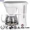 4-6 cups coffee maker with swing-out funnel, with permanent filter, 0.75L, 120/220-240V, 50/60Hz, 650W