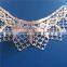 100% Polyester pink embroidery lace fabric for curtains