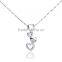 18k Gold Plated Saudi Arabia Rhinestone Pendant Heart To Heart Statement Necklace
