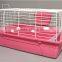 Ekia Pet White Steel And Blue Plastic Bottom Small Animal Cage For Rabbit