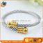 Wholesale Stainless steel Wire Cable Cuff Bracelet With Bangle