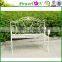 Discounted New Vintage Design Wrought Iron White Folding Bench For Park Patio J24M TS05 X11B PL08-10288