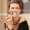 OEM/ODM Factory Direct Sale 2016 Latest Fashion Big Black Stone Pendant Necklace Multiple Pendants Necklace