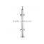 Fence tube, 42,4x2,0mm, H:958mm, M8 one-sided, for glass clamp, stair, AISI 304 satin