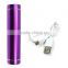 travel charger round power bank with Led flash light