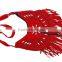 Red Western Style Real Suede Leather Beaded Ladies Shoulder Hand Made