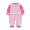 High Quality in Stock Type 100% Cotton Plain Pink Baby Girl Romper