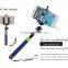 Extendable handheld monopod tripod, custom wired selfie stick with 3.5mm cable port