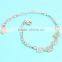 Hot Selling Rose Gold Plating Rose Flower Silver Bracelet