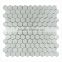 Polished hexagon carrara white marble mosaic wall tiles