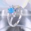 Brass fashion new opal inlay rings with cubic zirconia