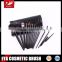 Various Style of 15pcs Makeup Brush Tools with Convenient Black Pouch
