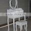 Low price made-up table/schmenktisch&hocker/cheaper white dressing table with mirror