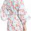 Satin Floral Robes Women Fashion Long Sleeve Floral Print Robes for Ladies Pajamas Sleepwear Wholesale Bridesmaid Robes