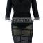 Women Long Sleeve Deep V Neck Sheer Mesh Bodycon Bodysuit Dress Club Party