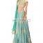 Sea Green Lengha Set with Golden Embroidery