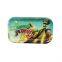 L270mmxW160mmxT27mm Tin plate tray pipe tobacco plate cut tobacco storage rolling tray with cartoon logo