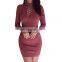 LAITE D2162 autumn women long sleeve mini sexy dress ladies fashion bandage casual dresses