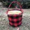 Easter Bucket Personalized Kids Plaid Easter Basket Buffalo Plaid Handmade Reversible Fabric Storage Basket