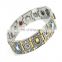 Fashion mens gemstones titanium 4 in 1 magnetic health bracelet
