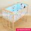 2020 new design 5 pcs 100% cotton fabric reactive printing cartoon animal pattern  soft crib baby bedding set with factory price