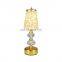 High Quality Luxury Modern Nordic crystal golden table lamp usb rechargable hotel bedside bar restaurant retro lamp