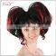 cheap halloween party black and red highlights wigs