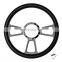 14 inch classic car steering wheel Leather Half Wrapped 9 holes steering wheel for frd chev