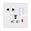 Universal 5 pin Wall Socket 16A White Flame Retardant PC Panel 86*86mm Socketes and Switches Electrical