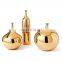 Luxury Round Shape Gold And Silver And White Table Ceramic Porcelain Vase For Home Decoration