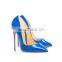 High heel high quality ladies new fashion design sandals shoes women blue color shoe