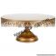 Wholesale Pedestal Leg Marble Top Luxury Cake Stand Designer Gold Marble Cake Stand
