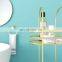 European Design Three Layers Standing Storage Rack Utility Home Kitchen Gold Bathroom Storage Rack With Anti-slip Base