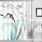 Marble designers bathroom shower curtain and rug set