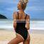 Hot Sale OEM 2022 Swimwear Custom Black Bathing Suits For Women Tummy Control Swimwear High Leg High Cut One Piece Swimsuit