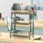 Multi-functional Kitchen Drain Storage Rack Non-slip Bowl Dish Cutting Board Etc Kitchen Organizer Rack With Hooks