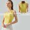New Spring 2023 Ribbed Built In Bra Sports Crop Top Cotton Casual Sleeveless Tanks Top Hollow Out Gym Fitness Wear For Women