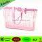 Package pink square bottom plastic gift bag