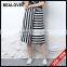 new arrival fashion wholesale suppliers factory price women pants stripe wide leg women ruffle pants